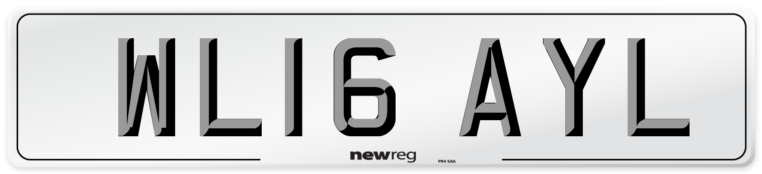 WL16 AYL Number Plate from New Reg